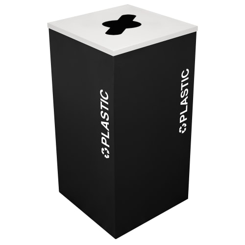 Ex-Cell Kaiser Classic Kaleidoscope 24 Gallon Square Plastics Receptacle, Black